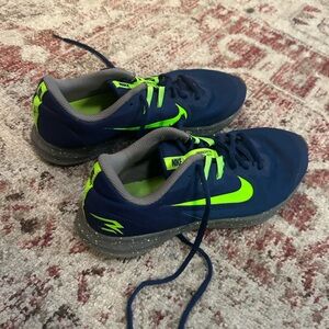 Nike Dynamic Blue and Neon Green Running Shoes